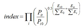 Tornqvist index formula